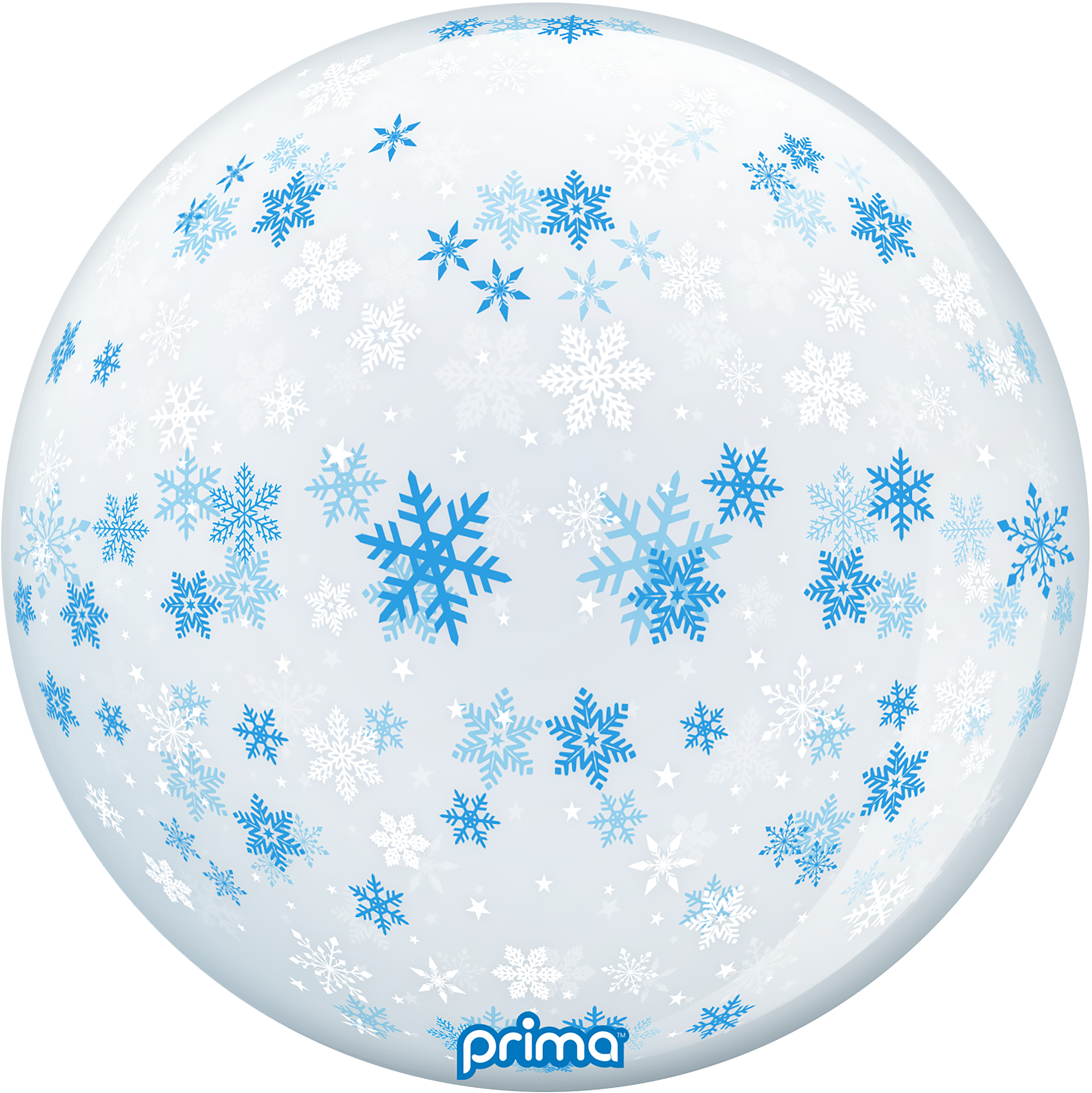 PRIMA 20” Blue & White Snowflakes Sphere